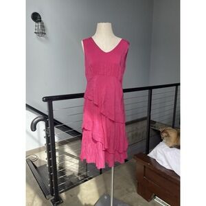 Pink Flowy 90's Dress for Women Size Large Sleeveless